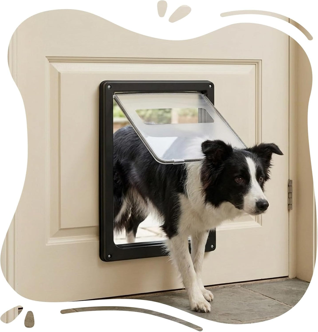 Wetterfeste Haustierklappe für grosse Hunde und Katzen 43 x 35,5 cm, magnetisches Verschlusssystem m