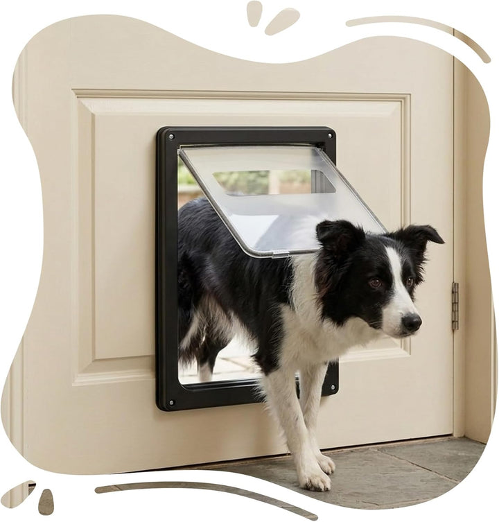 Wetterfeste Haustierklappe für grosse Hunde und Katzen 43 x 35,5 cm, magnetisches Verschlusssystem m