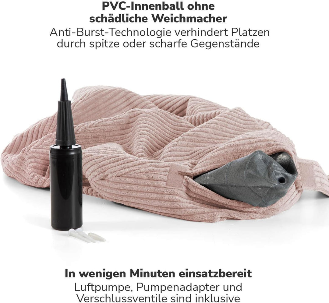 mokebo Stoff Sitzball Büro ergonomisch 'Der Sportliche', Sitzball mit Pumpe oder Pezziball mit Stoff
