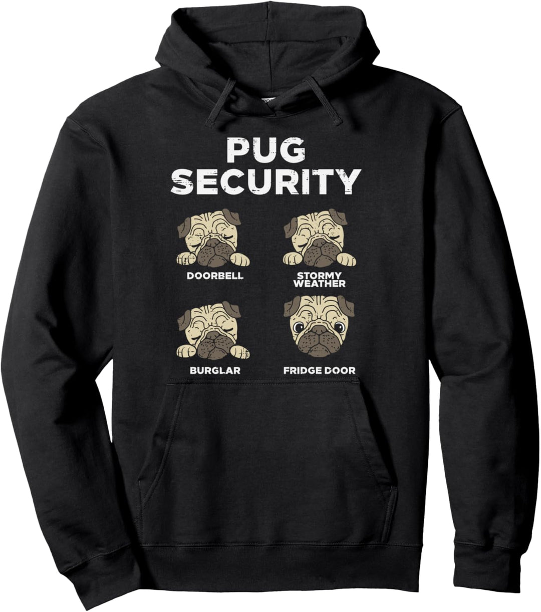 Pug Security Funny Animal Pet Dog Lover Owner Men Women Gift Pullover Hoodie