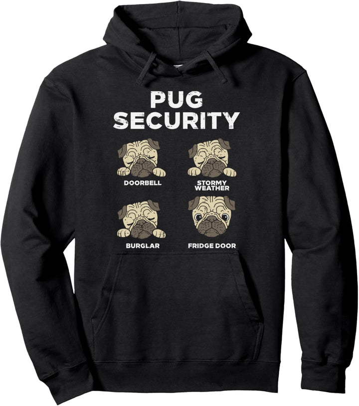Pug Security Funny Animal Pet Dog Lover Owner Men Women Gift Pullover Hoodie