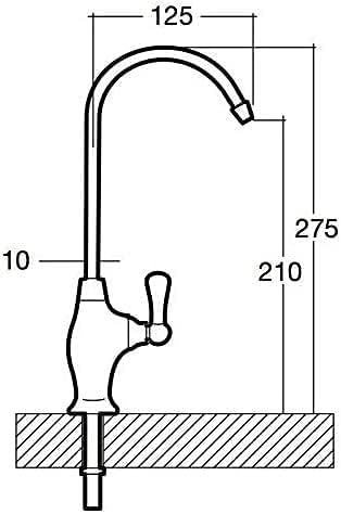 Puricom FT-LINE 3. Aktivkohle-Wasserfilter-System mit UF-Filtration mit Einweg Wasserhahn Oslo Chrom