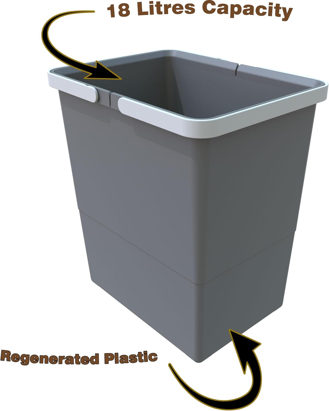 Elletipi Easy 2.0 PBD SP SG34 Mülleimer aus recyceltem Kunststoff, für jeden Raum, Fassungsvermögen