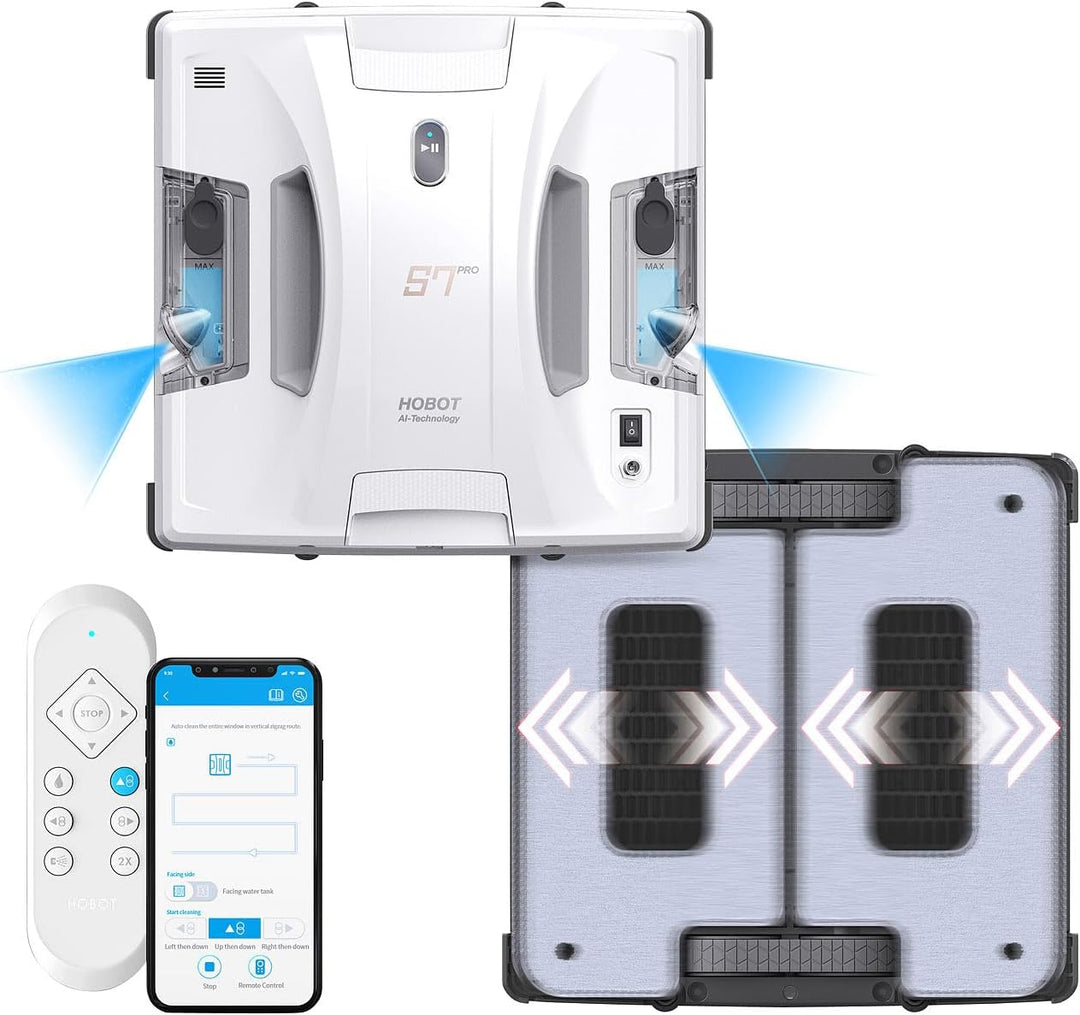 Fensterputzroboter: HOBOT S7 Pro Profi-Fensterputz-Roboter mit Powerstation, Dual-Sprüher (Fensterro