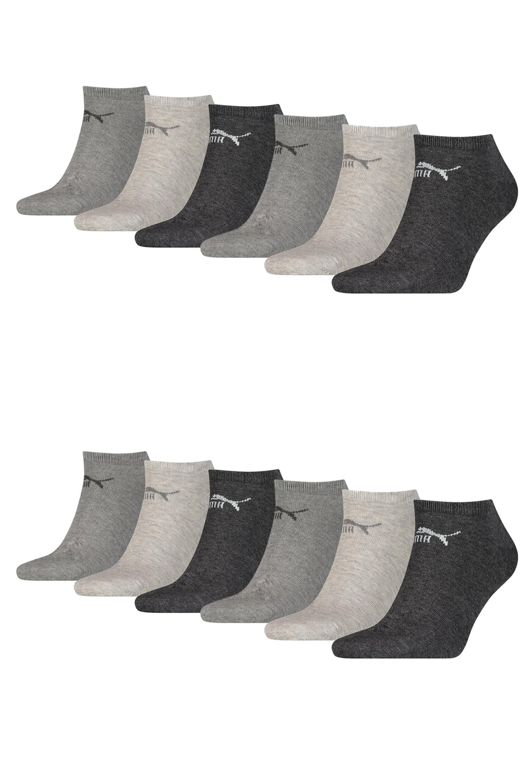 PUMA Unisex Sneaker Socken im Retro Design knöchelhoch für Damen Herren 12er Pack 43-46 800 - anthra