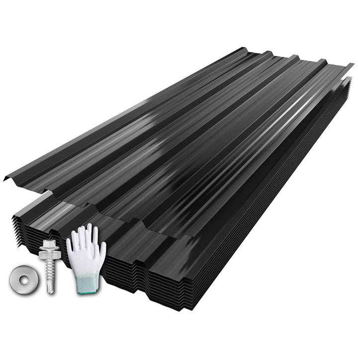12er Profilblech mit Handschuhe & Schraube Verzinkter Stahl Trapezblech Dachblech mit Struktur 129x4