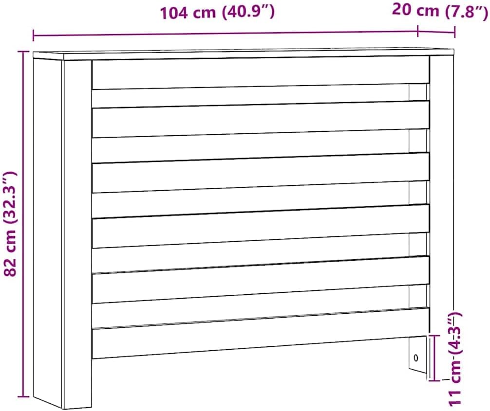 vidaXL Heizkörperverkleidung, Heizungsverkleidung Modernes Latten-Design, Heizkörperabdeckung für Wo