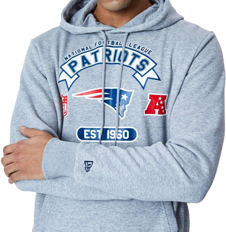 New Era NFL New England Patriots Graphic TD Hoodie Pullover S Gray, S Gray