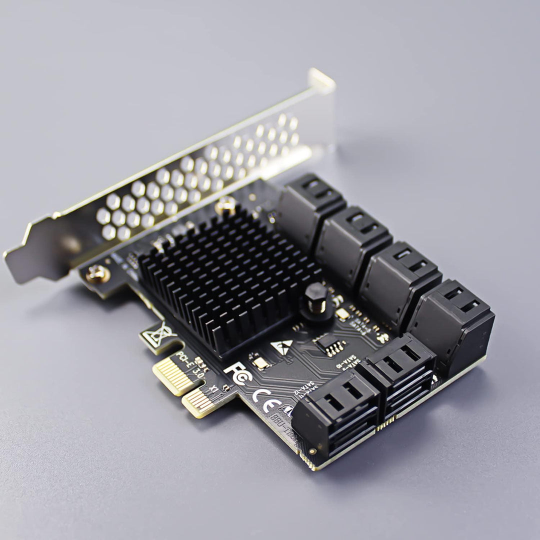 glotrends PCIe SATA Adapterkarte mit 12 Port SATA III 6Gbps (inklusive SATA Kabel und 15PIN SATA Spl