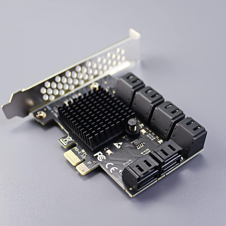 glotrends PCIe SATA Adapterkarte mit 12 Port SATA III 6Gbps (inklusive SATA Kabel und 15PIN SATA Spl