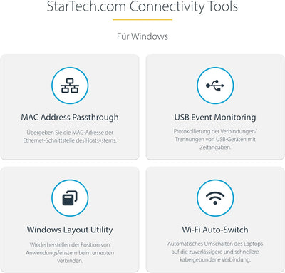 StarTech.com USB C Dockingstation für 4 monitore - 4K 60Hz Hybrid Dock DisplayPort 1.4 & HDMI 2.0 -