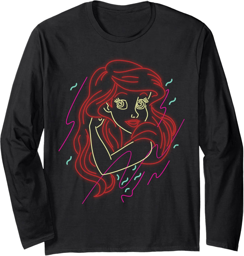 Disney The Little Mermaid Ariel Brushing Hair Neon Portrait Langarmshirt