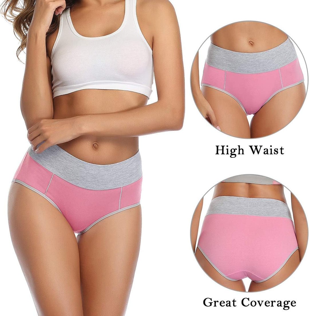 wirarpa Unterhosen Damen Hohe Taille Baumwolle Unterwäsche Taillenslip Frauen Slips Mehrpack L Mehrf