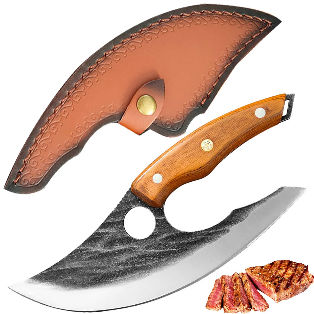 Haus und Outdoor-Kochmesser Ulu Style Chef Messer Hand geschmiedet Küchenmesser Full Tang High Carbo