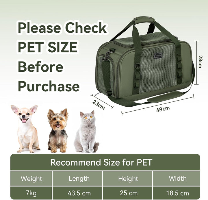 Petsfit Transportbox Katze Flugzeug Transporttasche Katze Hund mit Decke Hundetasche stabil & atmung