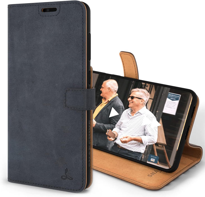 Snakehive Galaxy S21 FE 5G Hülle Leder | Stylische Handyhülle mit Kartenhalter & Standfuss | Handyhü