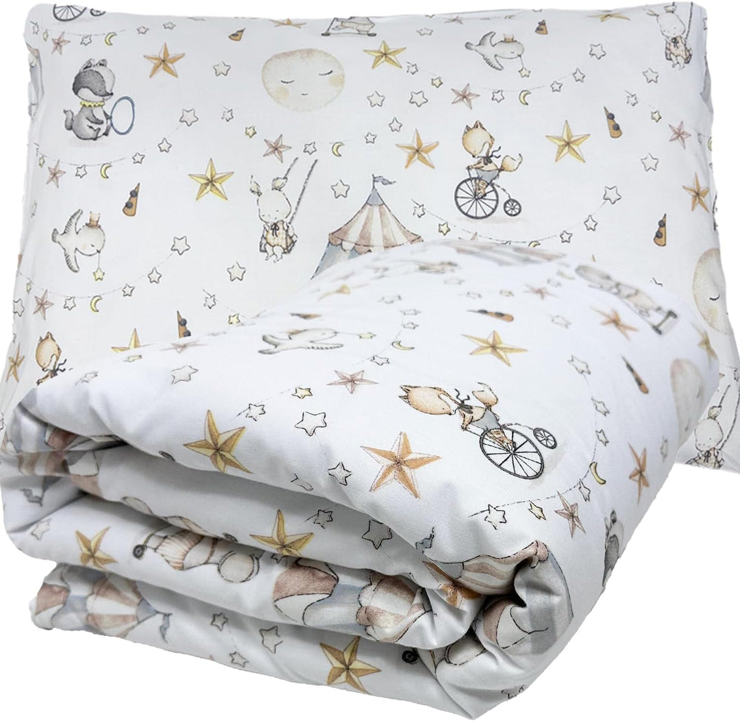 Kinderbettwäsche 90x120 + 40x60 | 100% Baumwolle Weiche & Farbenfrohe Bettwäsche für Babys | Mädchen