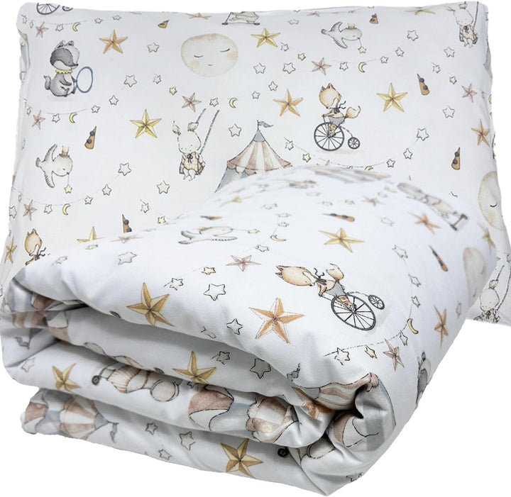 Kinderbettwäsche 90x120 + 40x60 | 100% Baumwolle Weiche & Farbenfrohe Bettwäsche für Babys | Mädchen