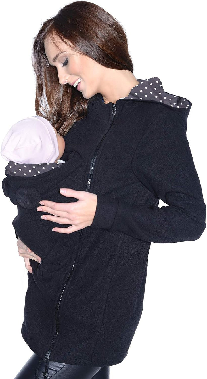 MijaCulture Tragejacke / Fleecepullover für Tragetuch Tragepullover für beide 3073A (40, Schwarz / G