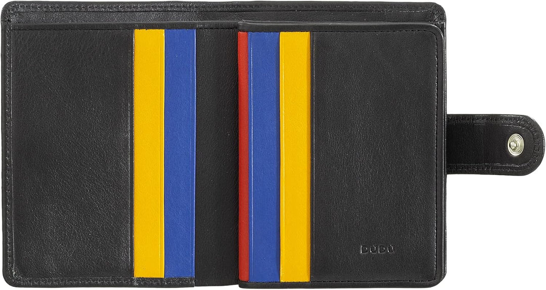 DUDU Damen Geldbörse aus echtes Leder, kleines Leder RFID-Kartenetui mit Reissverschluss, Münzfach,