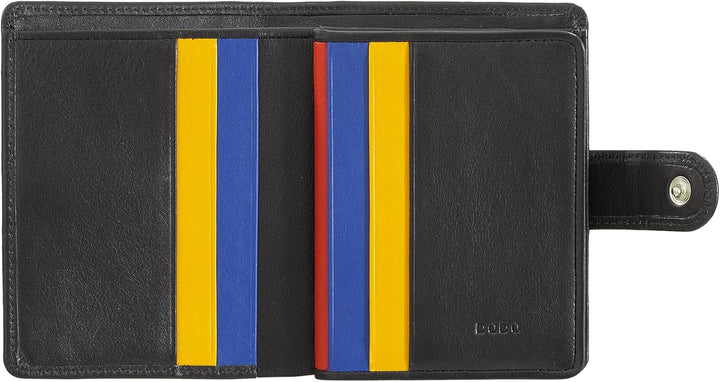 DUDU Damen Geldbörse aus echtes Leder, kleines Leder RFID-Kartenetui mit Reissverschluss, Münzfach,