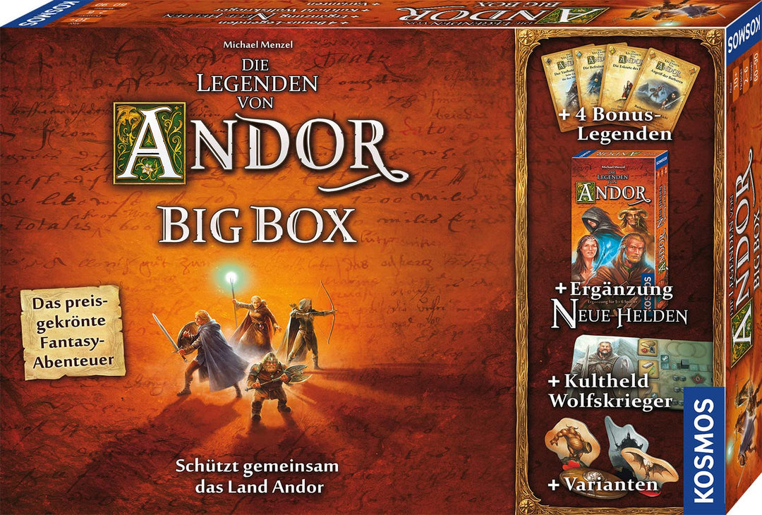 Kosmos 683122 Die Legenden von Andor-Big Box, Grundspiel (Kennerspiel des Jahres 2013) und zusätzlic