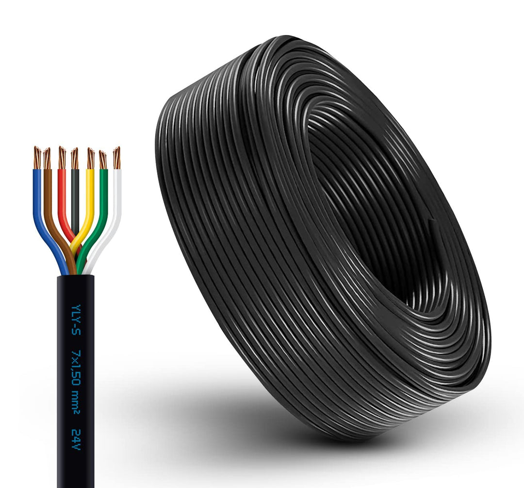 AUTOLIGHT 24 Fahrzeugkabel 7 adrig Fahrzeugleitung mit Kabelquerschnitt 7X 1,5mm² Kabel Anhänger KFZ