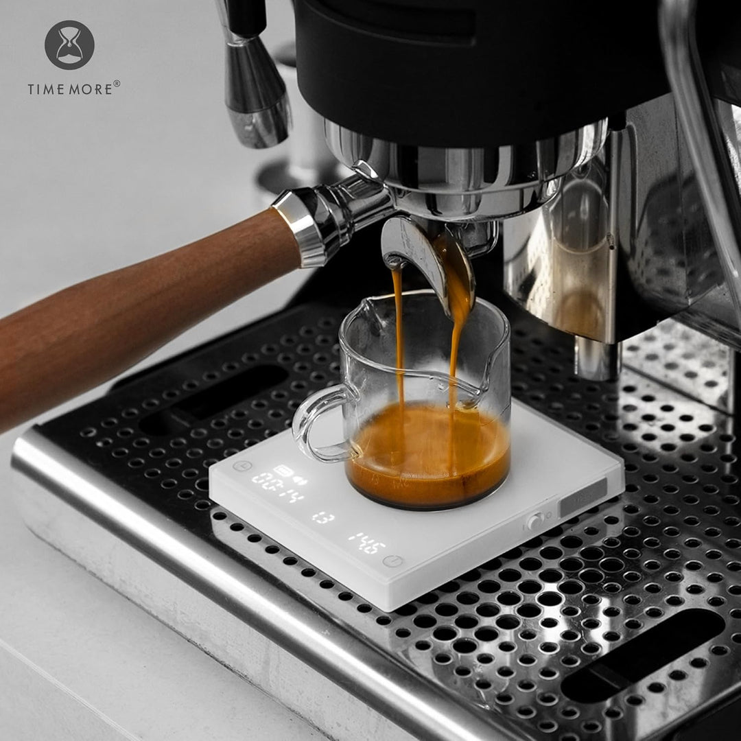 TIMEMORE Black Mirror Mini, digitale Kaffeewaage mit Timer, 2 kg/0,1 g, Durchflussrate-Funktion, kom