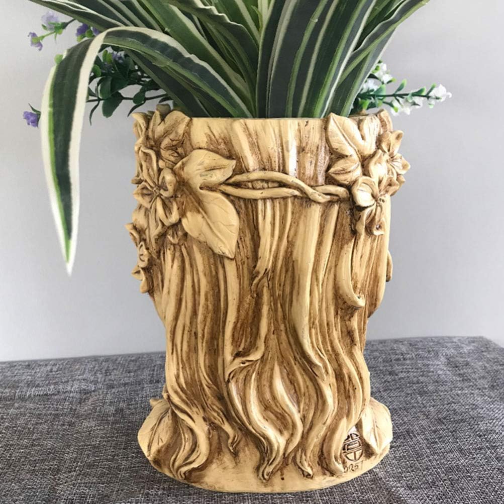 YARNOW Gesicht Pflanzer Aus Kunstharz Flowerpot Mit Weiblichem Design Sukkulenten-blumentopf Für Hei