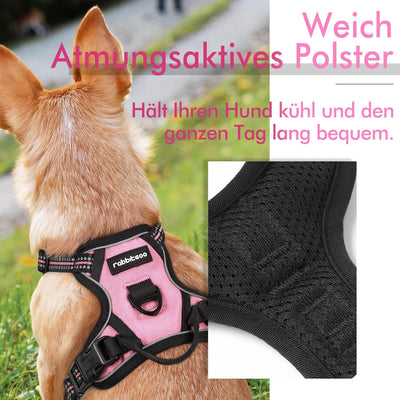 rabbitgoo Hundegeschirr Kleine Hunde Anti Zug Geschirr Hund mit Kontrolle No Pull Verstellbar Hundeg