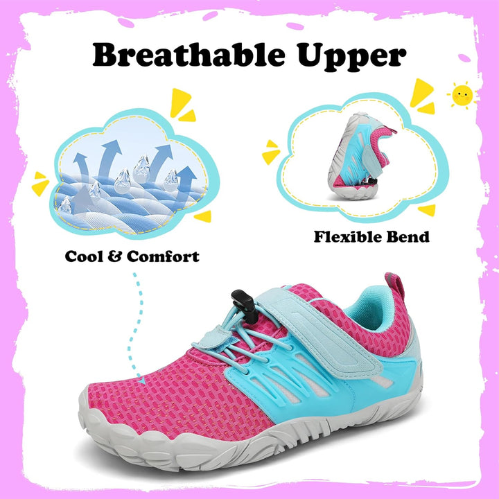SAGUARO Jungen Mädchen Barfussschuhe Atmungsaktiv Badeschuhe für Kinder Gr.24-36 27 EU Rosa, 27 EU R