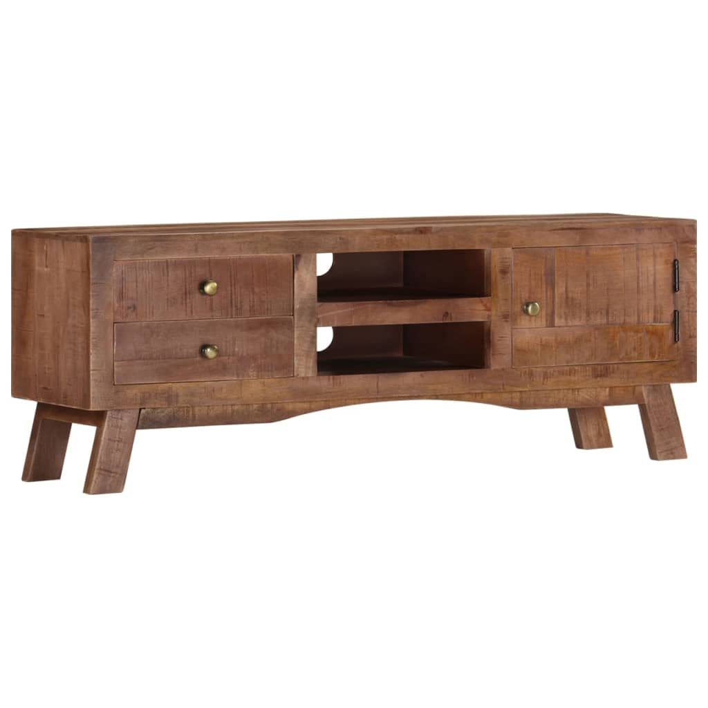 vidaXL Raues Mangoholz TV Schrank Rustikal Lowboard TV Möbel Tisch Board Sideboard Fernsehtisch Fern