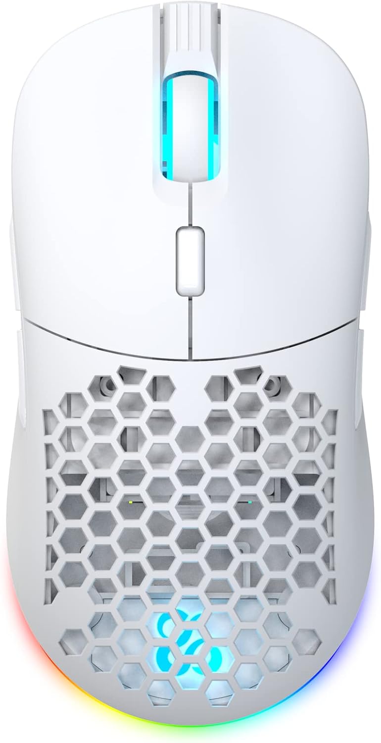 Newskill Arakne Elite Ivory RGB-Maus, kabellos, 16.000 DPI, mit Beidhänger-Design, Weiss, Elite Ivor