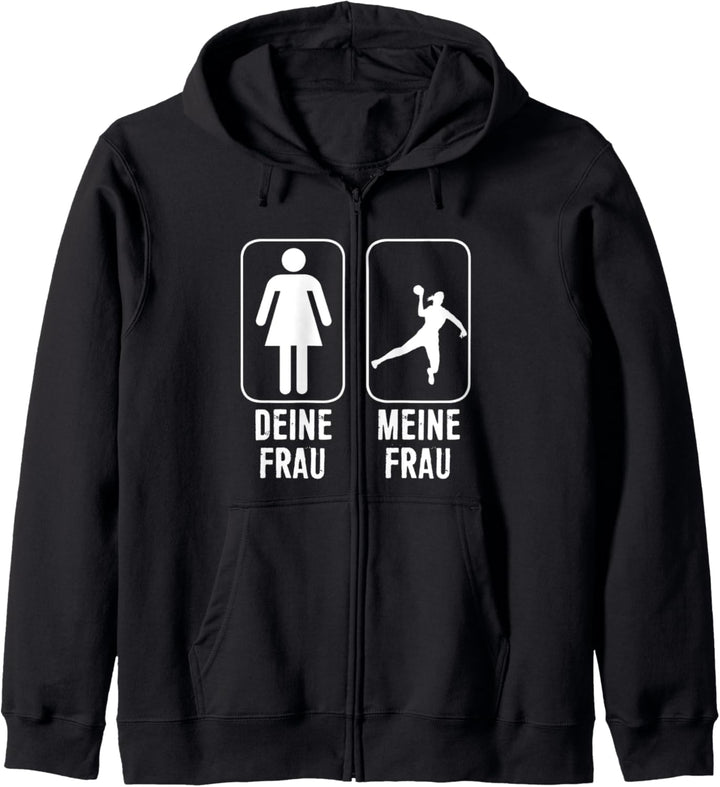 Handball Spielerin Deine Frau Meine Frau Geschenk Kapuzenjacke