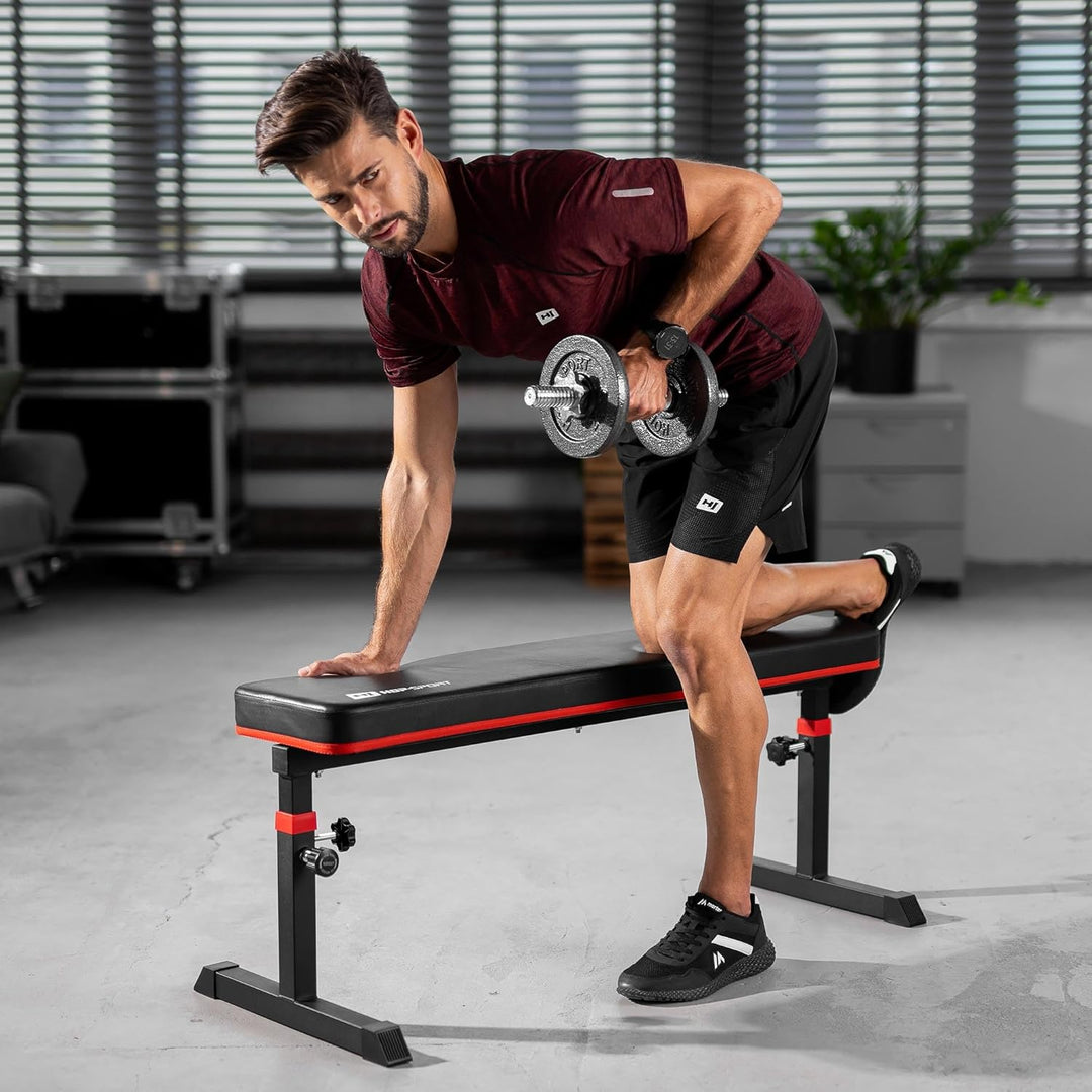 Hop-Sport verstellbare Hantelbank HS-1025 - multifunktions Trainingsbank für Zuhause - Flachbank per