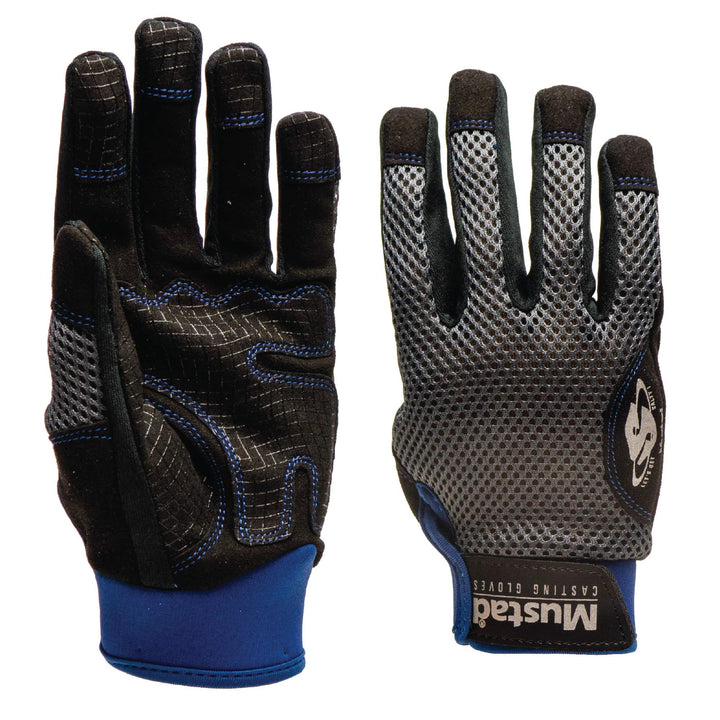 Mustad Wurfhandschuhe | Blau/Schwarz/Grau, M