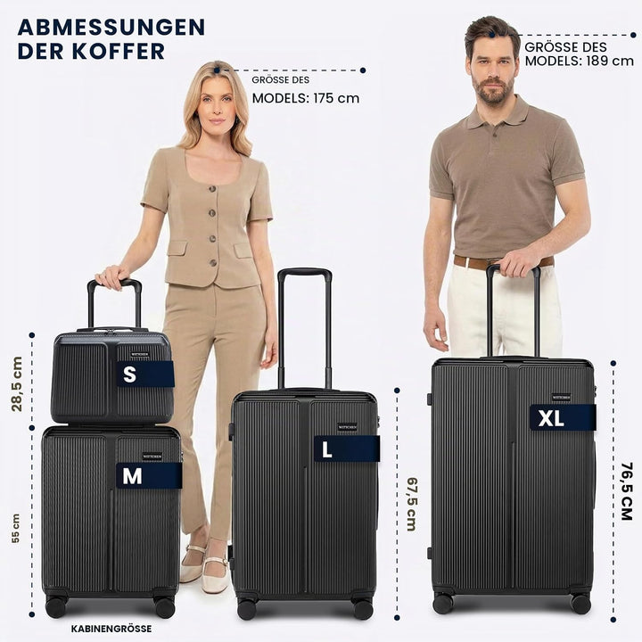 WITTCHEN Stripes Line Kosmetiktasche Kosmetiketui Reisekosmetiktasche Hartschalenkoffer ABS Bequemer