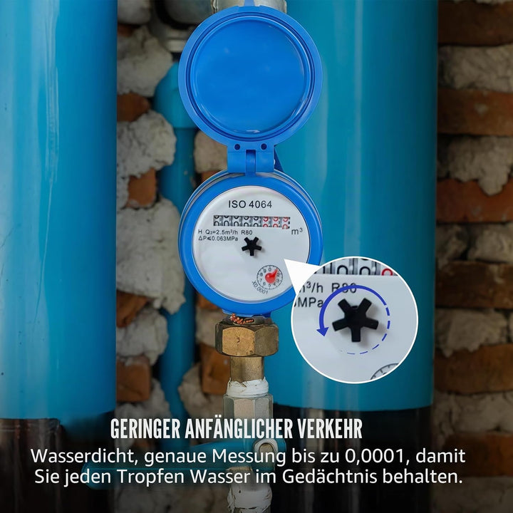 DN15 Wasserzähler Garten, Vollkupfer, Wasserzähler Kalt, Kalt Wasseruhr, Anschluss Gartenwasserzähle