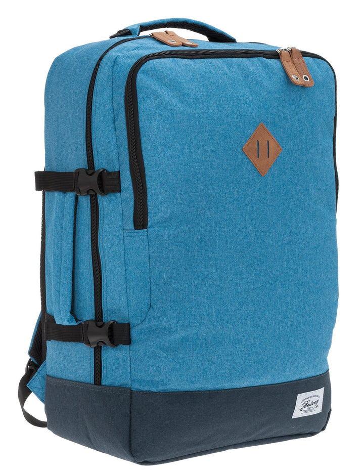 BESTWAY Cabin 40223 Retro Reiserucksack Kabinenrucksack Leichtgepäck Rucksack + Koffergurt, Blau 530