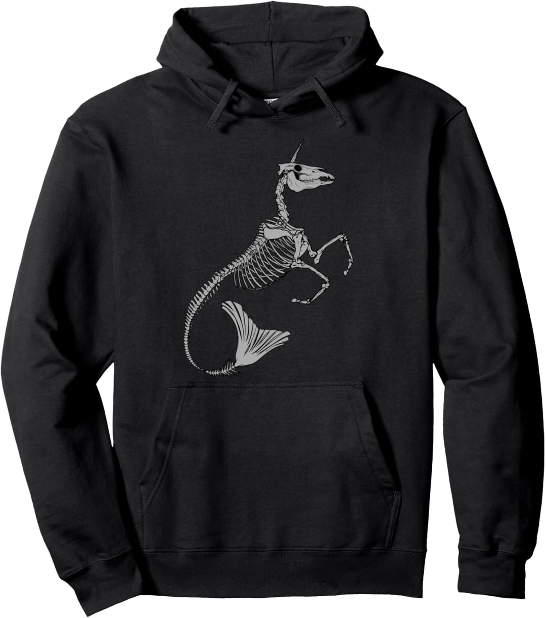 Einhorn Meerjungfrau Mermaid Skelett Gerippe Halloween Pullover Hoodie