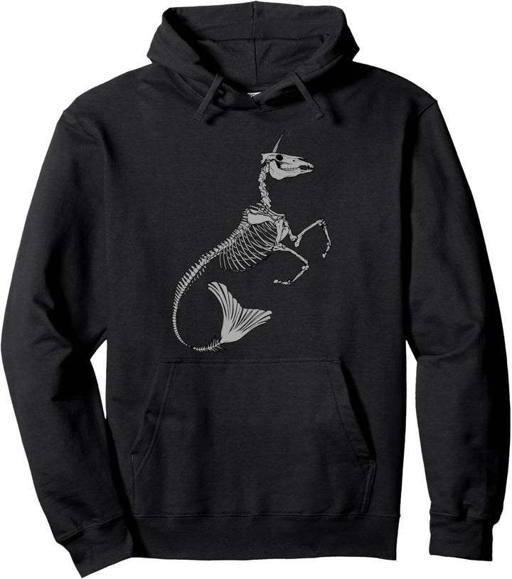 Einhorn Meerjungfrau Mermaid Skelett Gerippe Halloween Pullover Hoodie