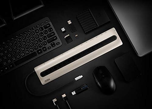 ATEN UH3237 USB-C Multiport Dock mit Power Passthrough Silber, Schwarz