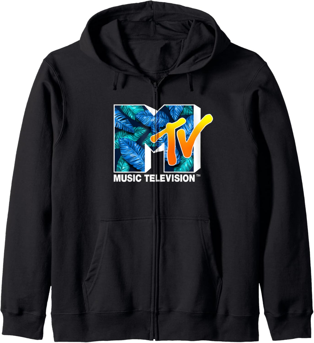 MTV Blue And Green Tropical Fill Logo Kapuzenjacke
