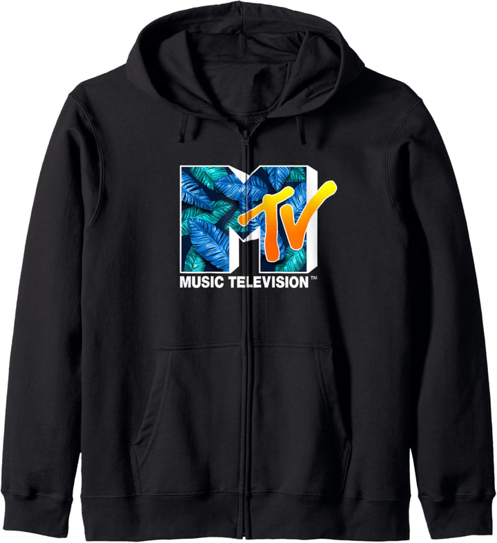 MTV Blue And Green Tropical Fill Logo Kapuzenjacke