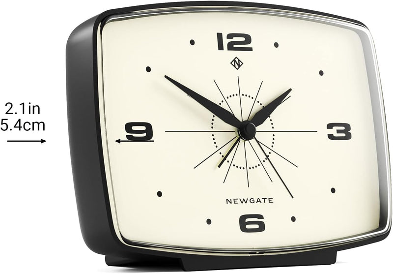 NEWGATE® Brooklyn Retro-Wecker/Tischuhr – rechteckiger Wecker – Schlafzimmerzubehör – Schreibtischzu