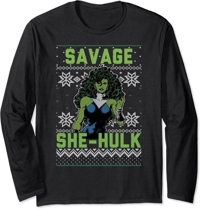 Marvel She-Hulk Savage Weihnachten Sweater Style Langarmshirt