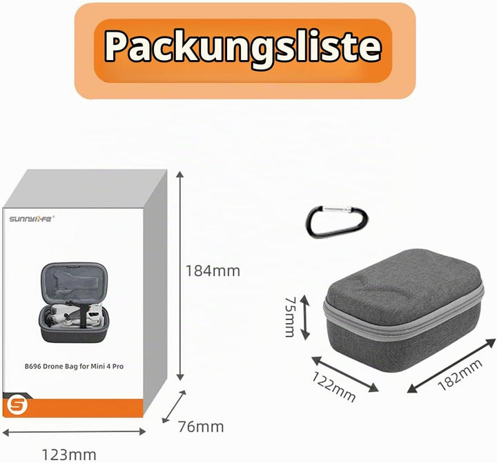ZJRXM Tasche für DJI Mini 4 Pro Drone Zubehör, RC 2 Tasche RC-N2 Tasche Tragbare Reisetasche Trageta