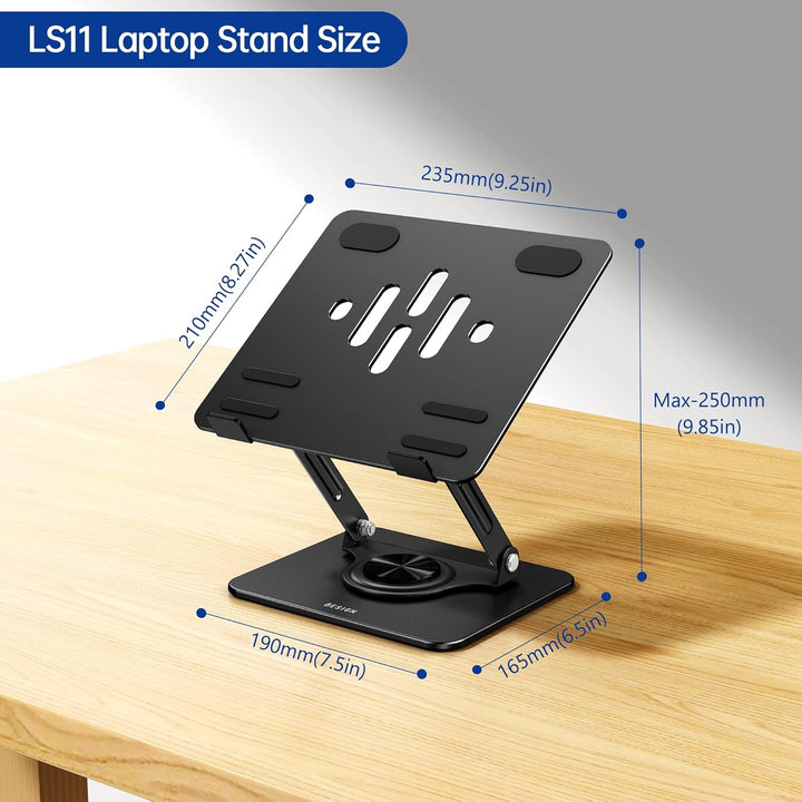 BESIGN LS11 Laptop ständer mit 360 Drehbarer Basis, Verstellbarer ergonomischer Notebook-Ständer, La