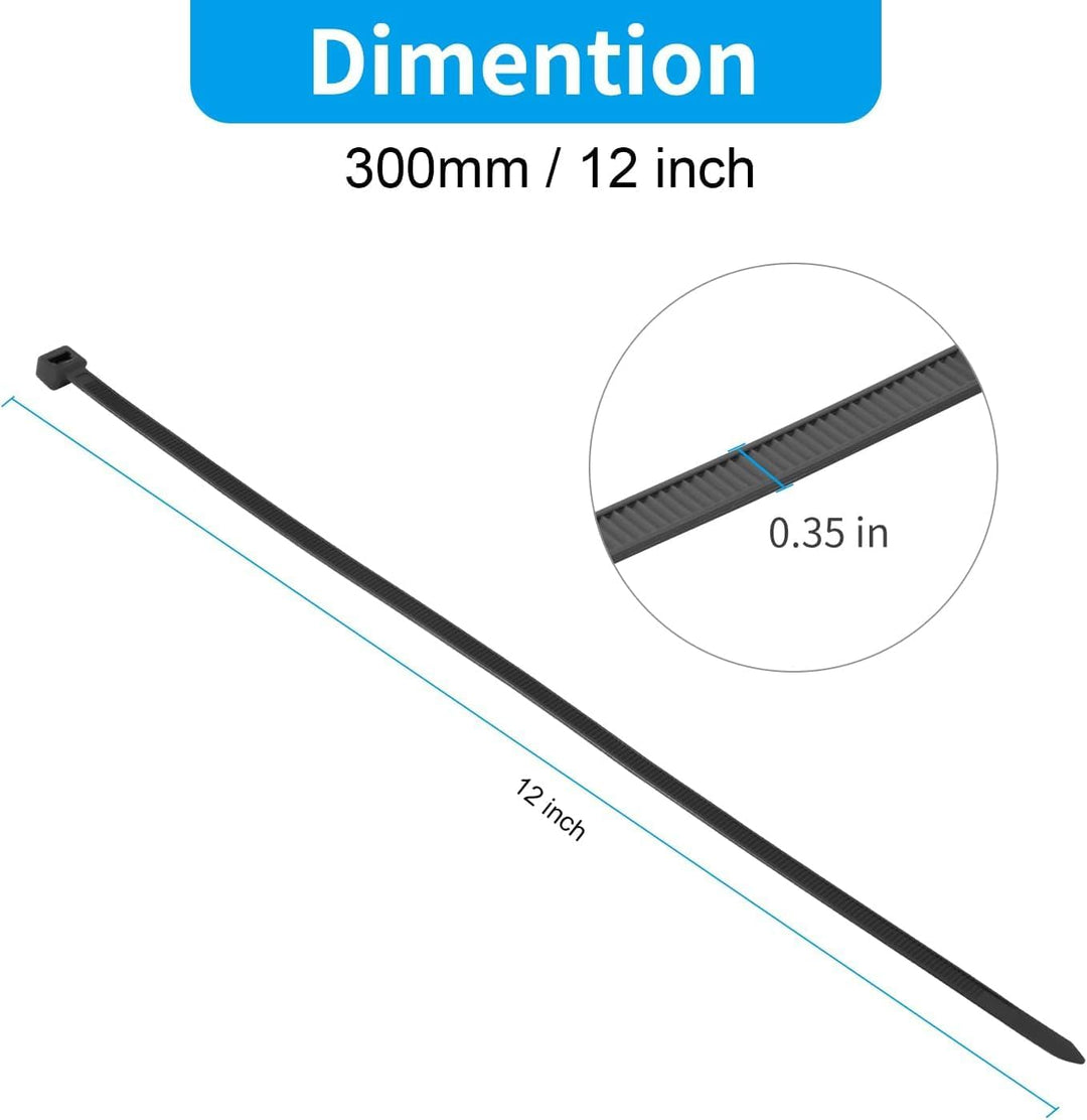 XINGO - 30,5 cm grosse Kabelbinder Weiss 500 Stück 500 Stück 200 lbs Kabelbinder Ultra Starke Kunsts