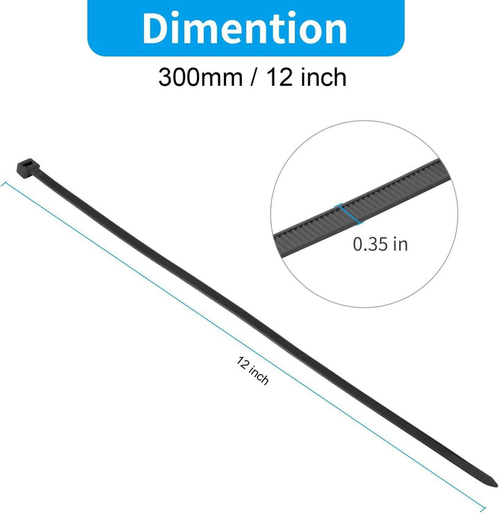 XINGO - 30,5 cm grosse Kabelbinder Weiss 500 Stück 500 Stück 200 lbs Kabelbinder Ultra Starke Kunsts
